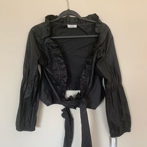Wrap design top w/ruffles